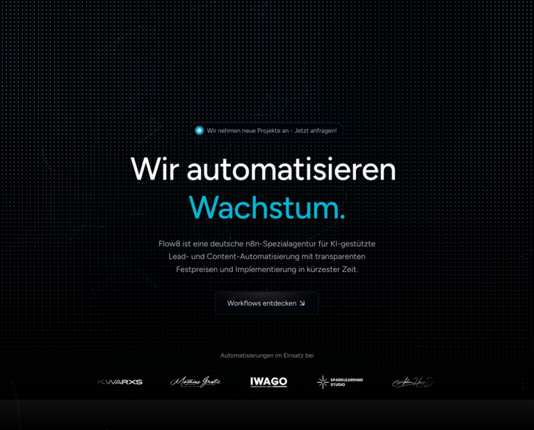 Flow8 – Experten für Prozessautomatisierung, KI-gestützte Content-Erstellung und skalierbare digitale Systeme
