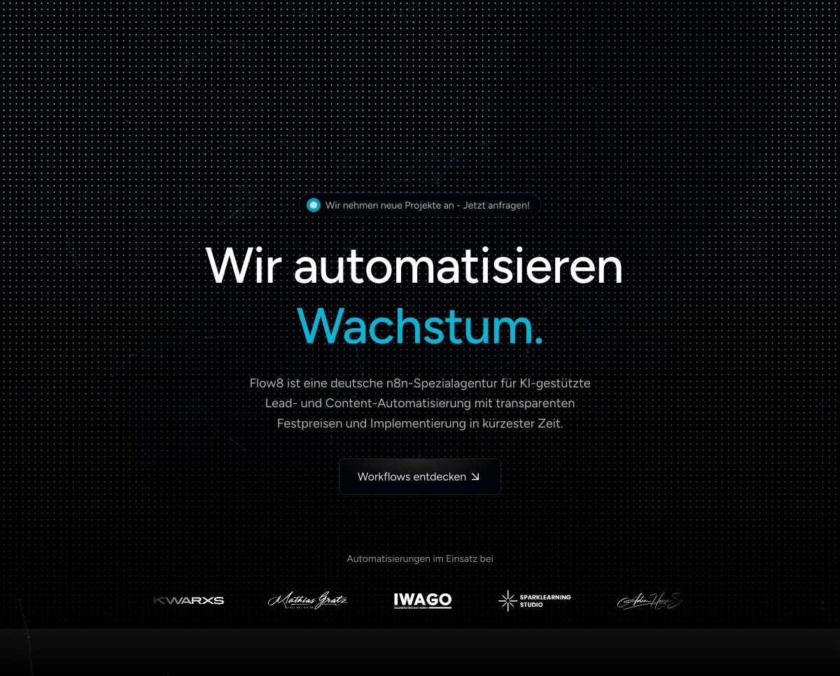 Flow8 – Experten für Prozessautomatisierung, KI-gestützte Content-Erstellung und skalierbare digitale Systeme
