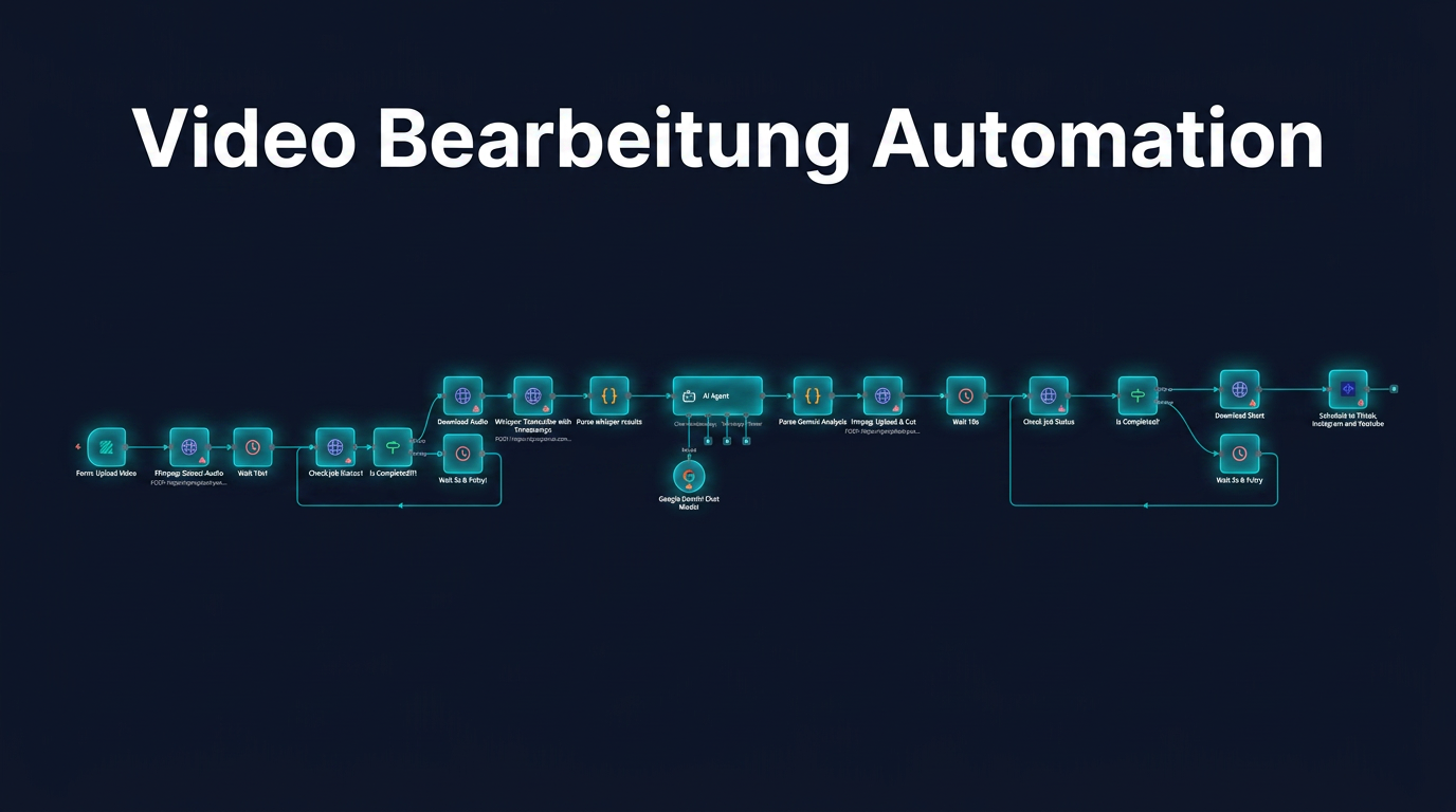 Video Bearbeitung Automation Dashboard mit n8n Workflow und FFmpeg Integration