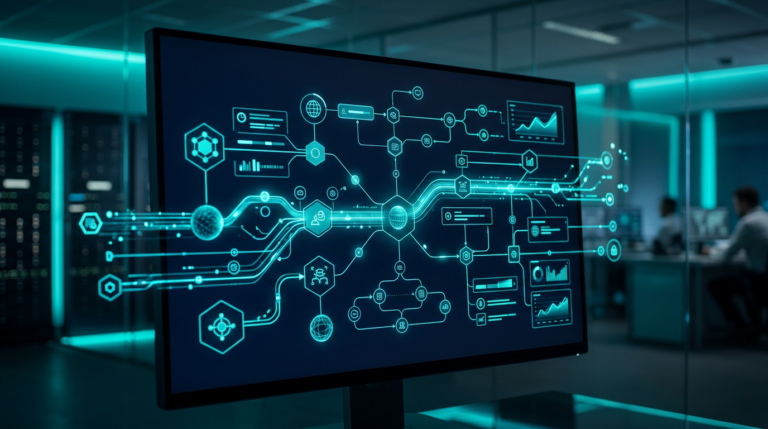 flow8 Funktionen Dashboard mit vernetzten Workflow-Automatisierungen