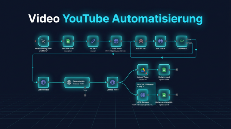 Video YouTube Automatisierung Dashboard mit Google Sheets und n8n Workflow