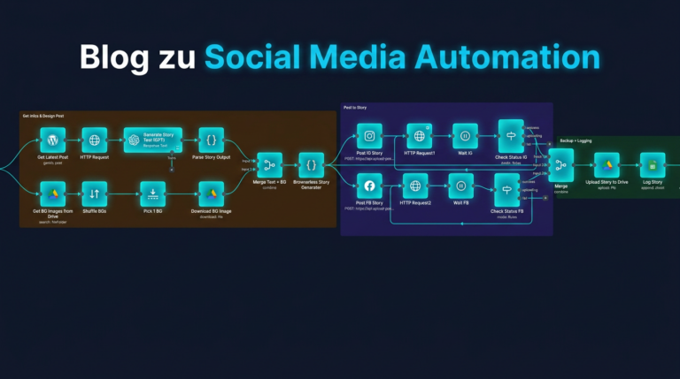 Blog zu Social Media Automation Workflow mit WordPress, Instagram und Facebook