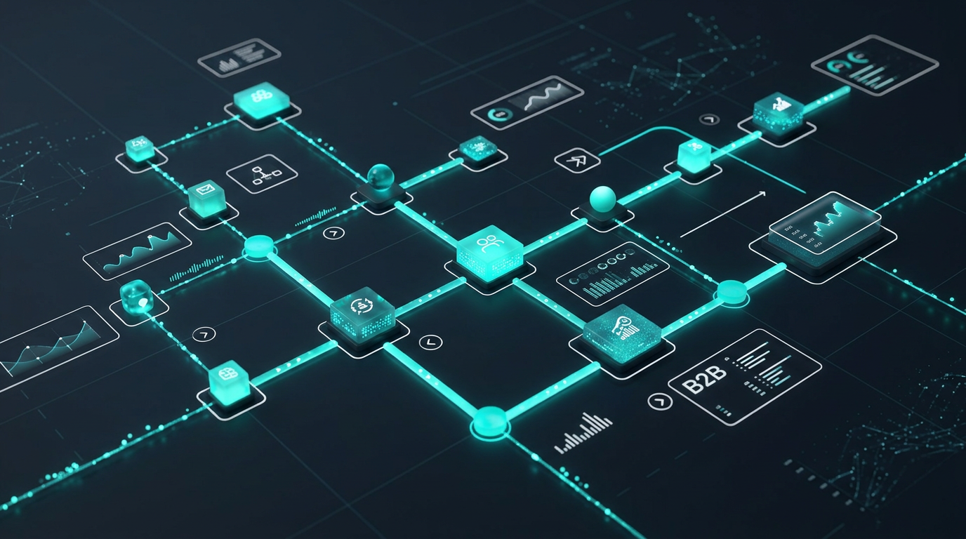 Marketing-Automatisierung n8n Dashboard mit vernetzten Workflow-Prozessen